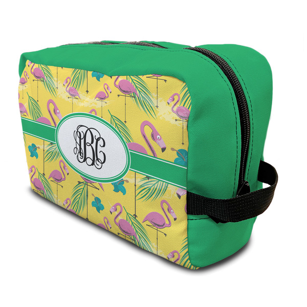 Custom Pink Flamingo Toiletry Bag / Dopp Kit (Personalized)