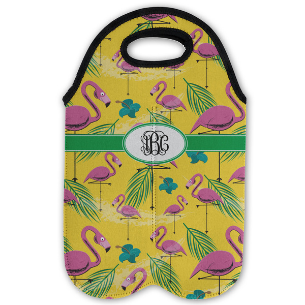 Pink Flamingo Double Wine Tote - Flat (new)