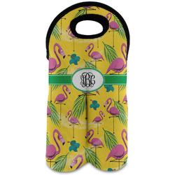Pink Flamingo Wine Tote Bag (2 Bottles) (Personalized)