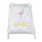 Pink Flamingo Drawstring Backpack - Sweatshirt Fleece - Double Sided (Personalized)