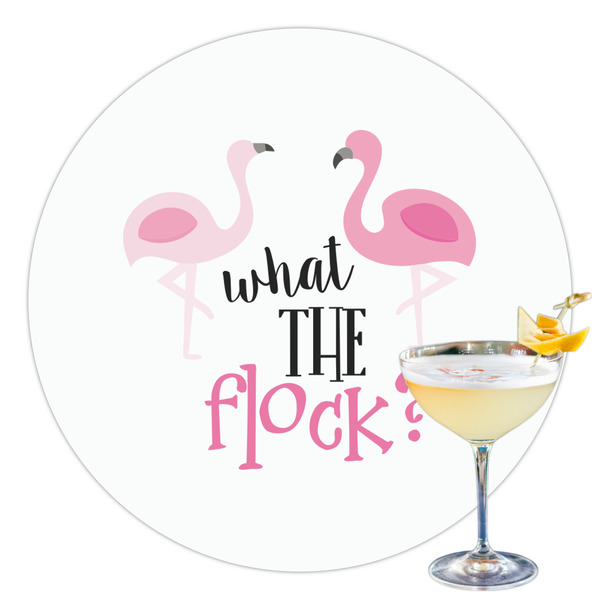 Custom Pink Flamingo Printed Drink Topper - 3.5"