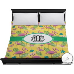 Pink Flamingo Duvet Cover - King (Personalized)