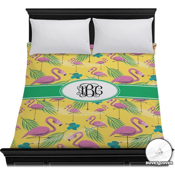 Custom Pink Flamingo Duvet Cover - Full / Queen (Personalized)