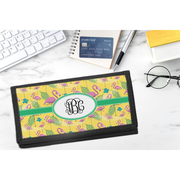 Pink Flamingo DyeTrans Checkbook Cover - LIFESTYLE