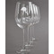 Pink Flamingo Engraved Wine Glasses Set of 4 - Front View