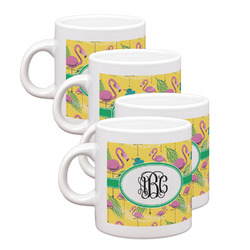 Pink Flamingo Single Shot Espresso Cups - Set of 4 (Personalized)