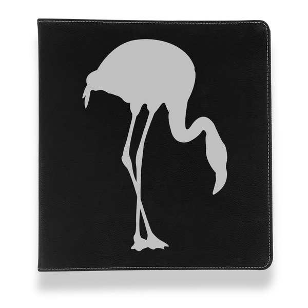 Pink Flamingo Leather Binder - 1" - Black - Front View
