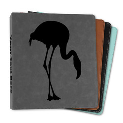 Pink Flamingo Leather Binder - 1" (Personalized)