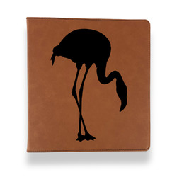 Pink Flamingo Leather Binder - 1" - Rawhide (Personalized)