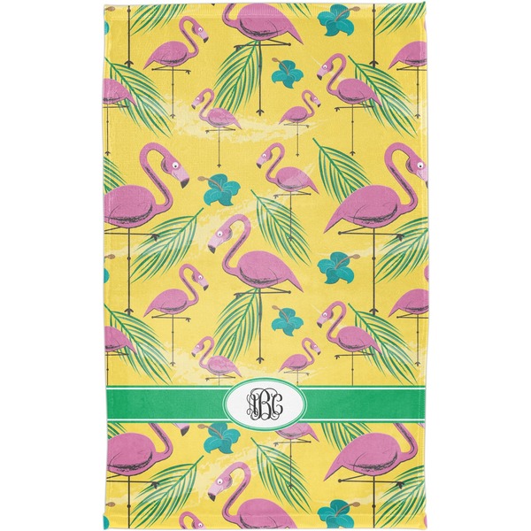 Pink Flamingo Finger Tip Towel - Full View