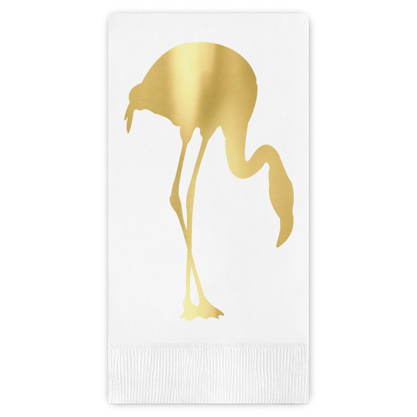 Custom Pink Flamingo Guest Napkins - Foil Stamped
