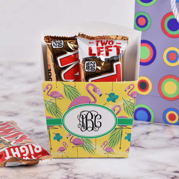 Pink Flamingo French Fry Favor Box - w/ Treats View