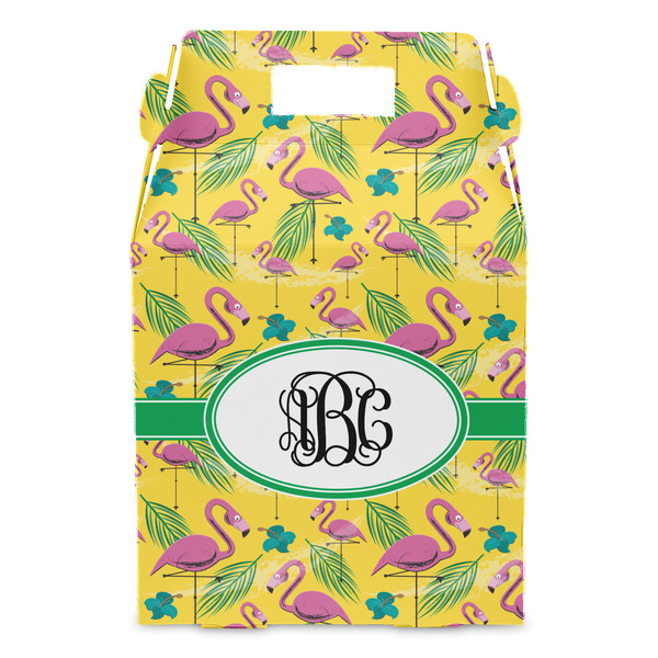 Pink Flamingo Gable Favor Box - Front