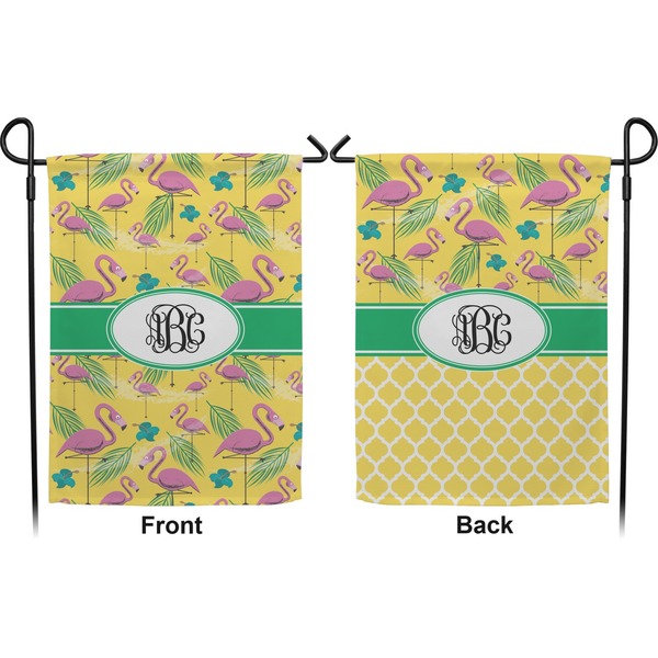 Pink Flamingo Garden Flag - Double Sided Front and Back