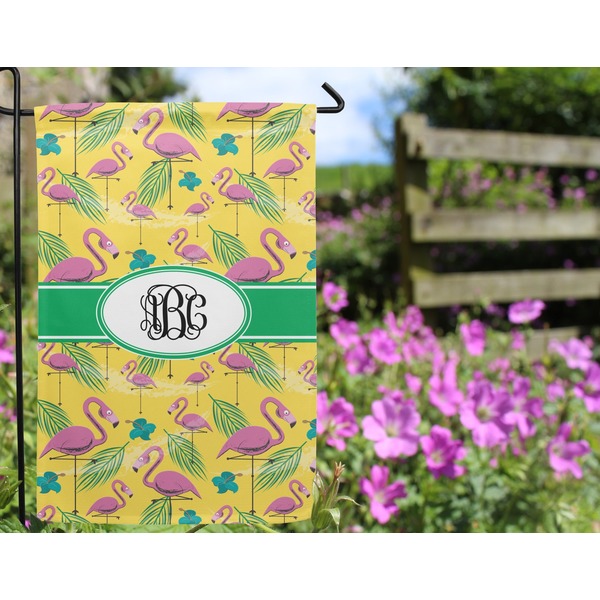 Pink Flamingo Garden Flag - Outside In Flowers
