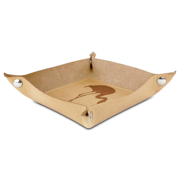 Pink Flamingo Genuine Leather Valet Trays - ANGLE (folded)