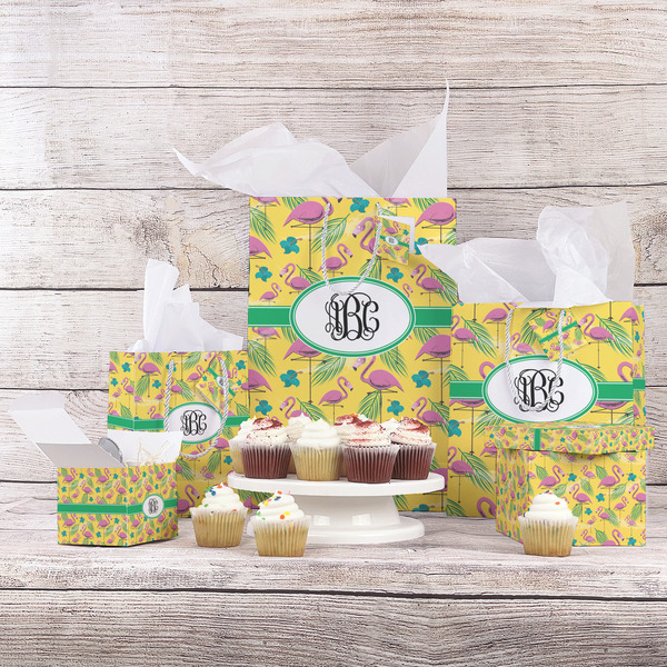 Pink Flamingo Gift Bags - In Context