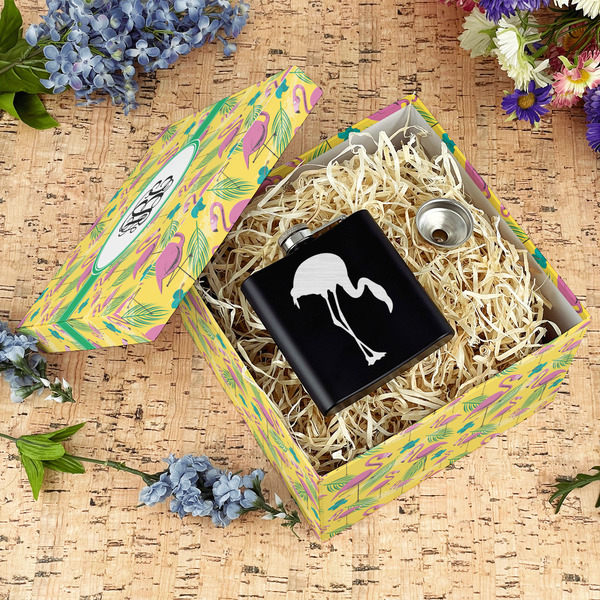 Pink Flamingo Gift Boxes with Lid - Canvas Wrapped - Large - In Context