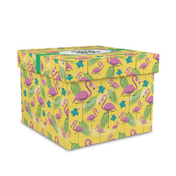 Pink Flamingo Gift Box with Lid - Canvas Wrapped - Medium (Personalized)
