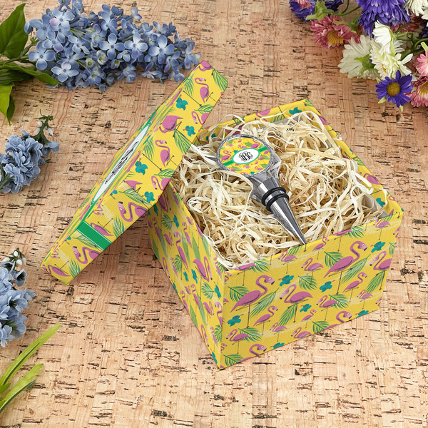 Pink Flamingo Gift Boxes with Lid - Canvas Wrapped - Medium - In Context