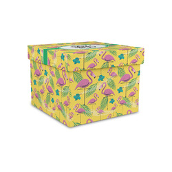 Pink Flamingo Gift Box with Lid - Canvas Wrapped - Small (Personalized)