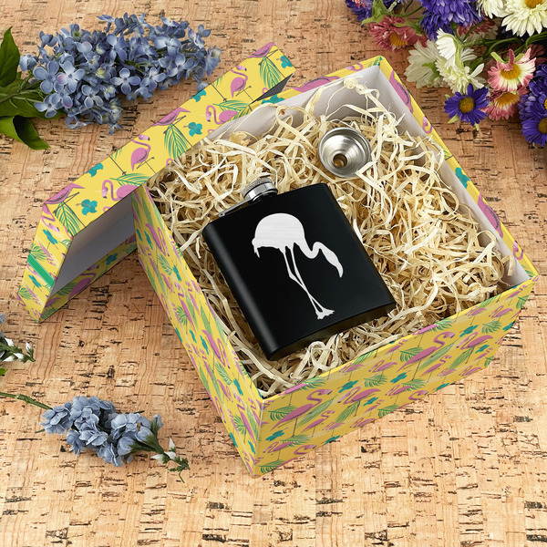 Pink Flamingo Gift Boxes with Lid - Canvas Wrapped - X-Large - In Context