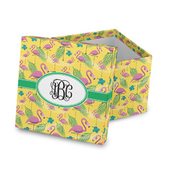 Pink Flamingo Gift Box with Lid - Canvas Wrapped (Personalized)