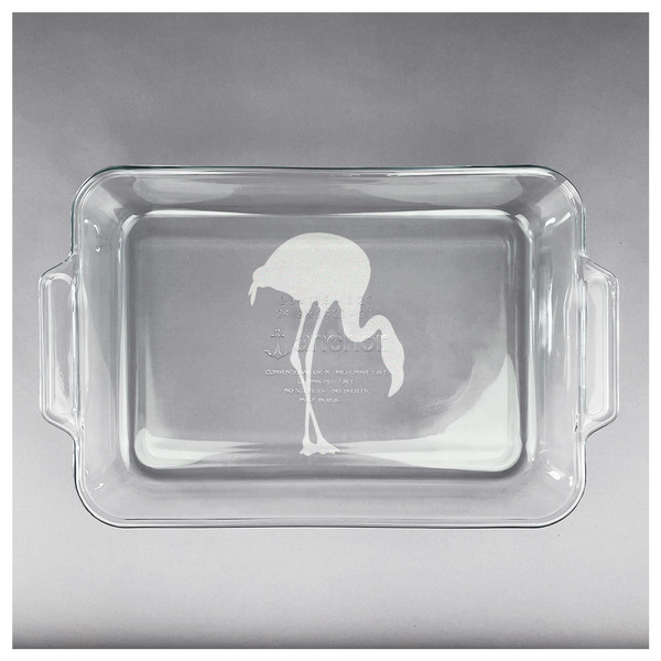Pink Flamingo Glass Baking Dish - APPROVAL (13x9)