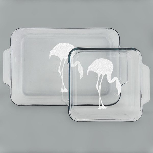 Pink Flamingo Glass Baking Dish Set - MAIN (set)