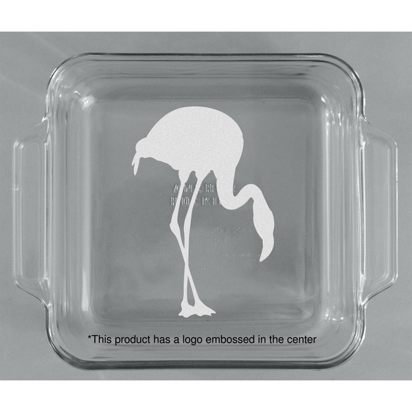 Pink Flamingo Glass Cake Dish - APPROVAL (8x8)