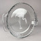 Pink Flamingo Glass Pie Dish - FRONT