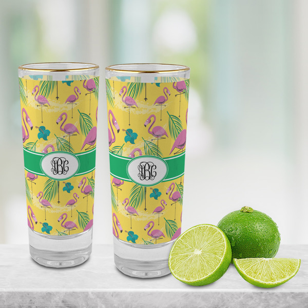 Pink Flamingo Glass Shot Glass - 2 oz - LIFESTYLE