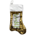 Pink Flamingo Reversible Sequin Stocking - Gold (Personalized)