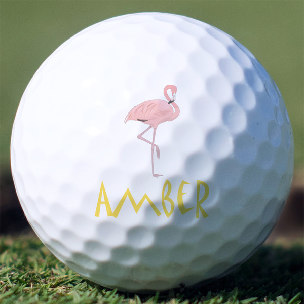 Custom Pink Flamingo Golf Balls - Titleist Pro V1 - Set of 3