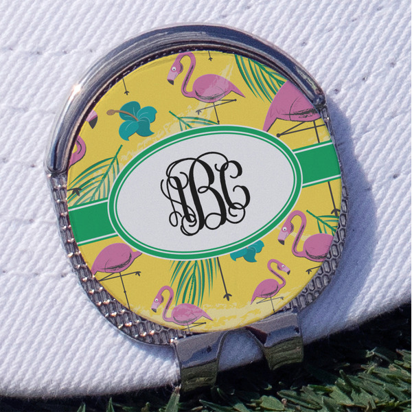 Custom Pink Flamingo Golf Ball Marker - Hat Clip