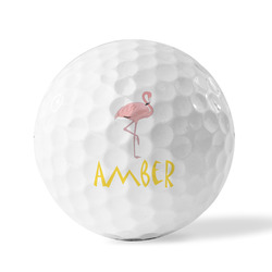 Pink Flamingo Personalized Golf Ball - Non-Branded - Set of 12 (Personalized)