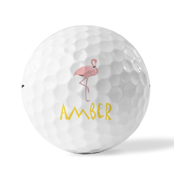 Pink Flamingo Golf Balls - Titleist - Set of 3 - FRONT