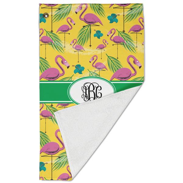 Pink Flamingo Golf Towel - Folded (Large)