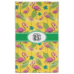 Pink Flamingo Golf Towel - Poly-Cotton Blend w/ Monograms