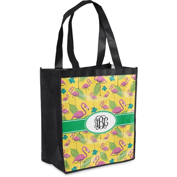 Custom Pink Flamingo Grocery Bag (Personalized)