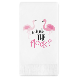 Pink Flamingo Guest Napkins - Full Color - Embossed Edge