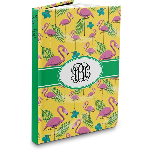 Custom Pink Flamingo Hardbound Journal - 7.25" x 10" (Personalized)