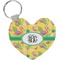 Pink Flamingo Heart Keychain (Personalized)