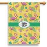 Pink Flamingo 28" House Flag - Single Sided (Personalized)