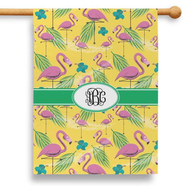 Custom Pink Flamingo 28" House Flag (Personalized)