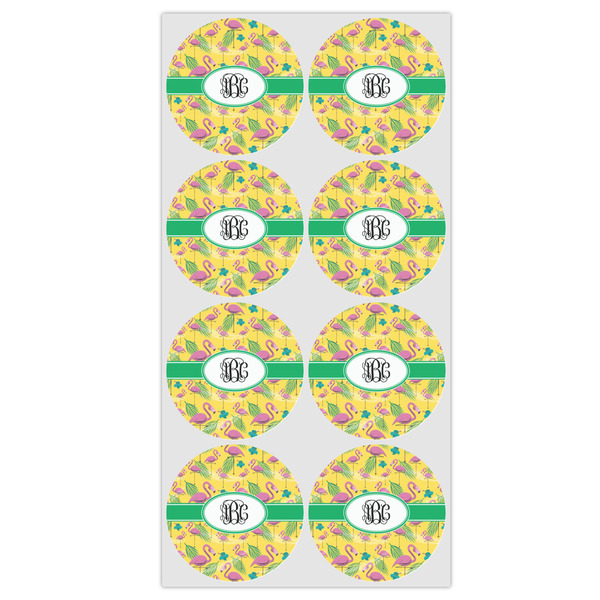 Pink Flamingo Icing Circle - Medium - Set of 8