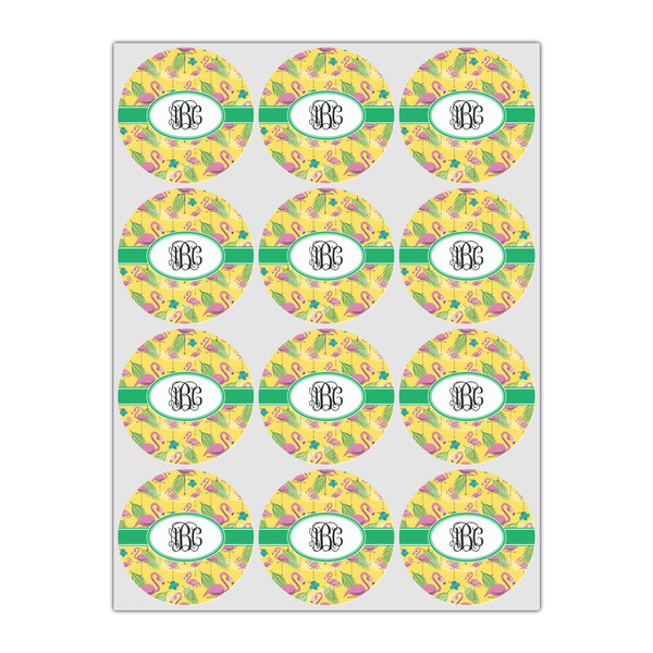 Pink Flamingo Icing Circle - Small - Set of 12