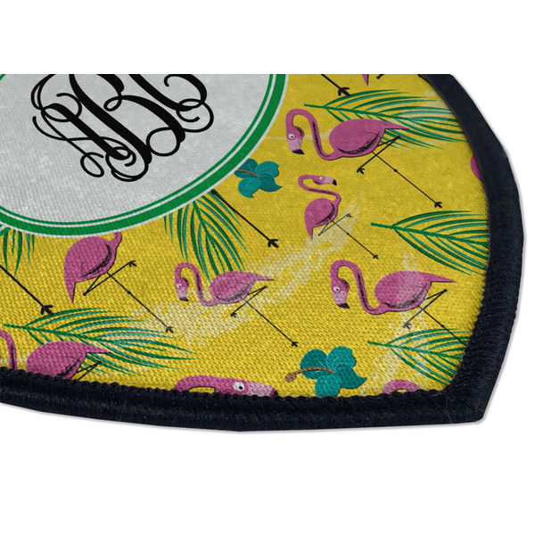 Pink Flamingo Iron on Shield 3 Detail