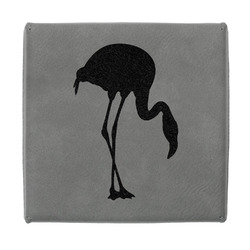 Pink Flamingo Jewelry Gift Box - Engraved Leather Lid