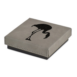 Pink Flamingo Jewelry Gift Box - Engraved Leather Lid